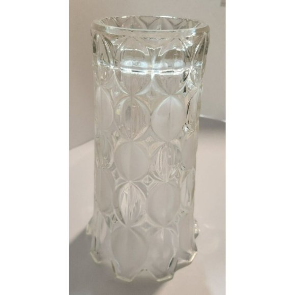 Vtg 70's Hermanova Hut Glass Ovoid Paneled Frosted Vase No.20379 Excellent Boho - Picture 4 of 6